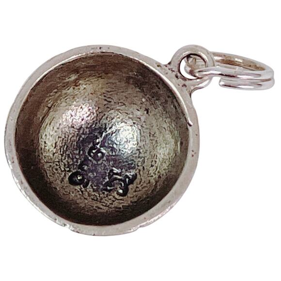 Vintage Sterling Silver Basketball Charm Pendant 1960s Sports Jewelry - Picture 6 of 8